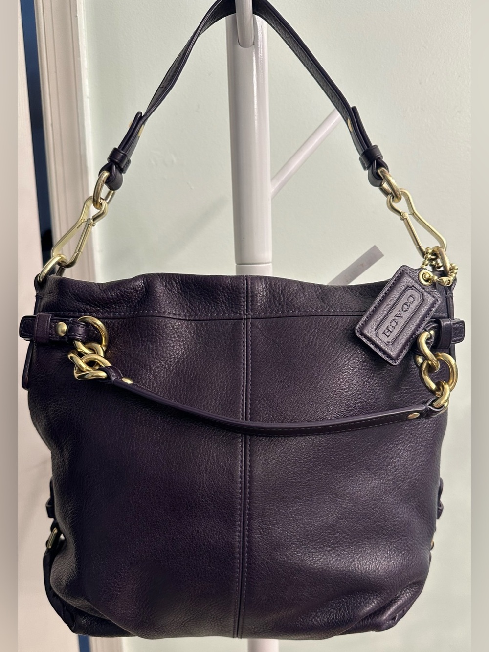 Coach Brooke Leather  Hobo Shoulder Bag Deep Purple Y2K